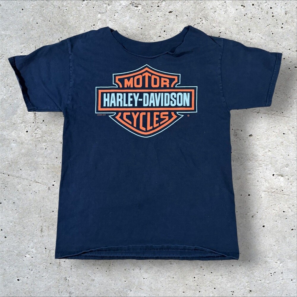 Harley Davidson Denver Rocky Mountain Skull Graphic T Shirt Cut Neck Biker Tee